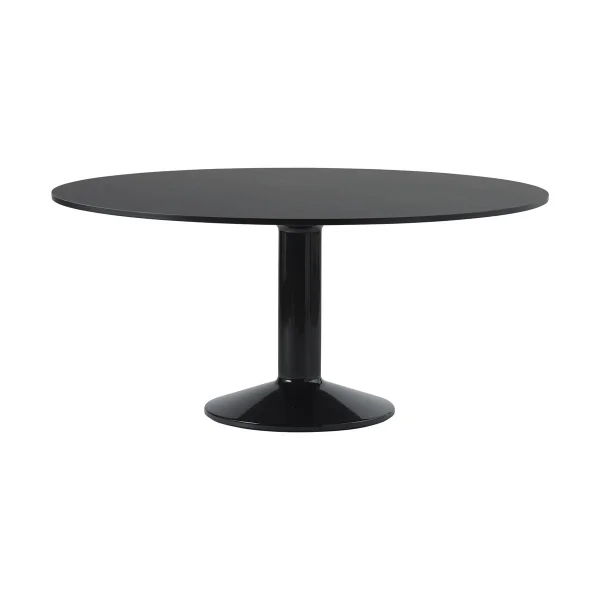 Muuto Table à pied central Midst Ø160 cm Black Linoleum-Black