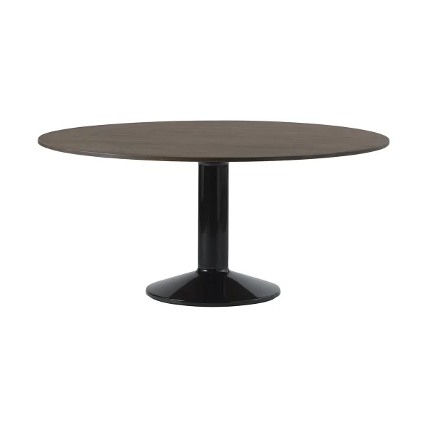 Muuto Table à pied central Midst Ø160 cm Dark Oiled Oak-Black