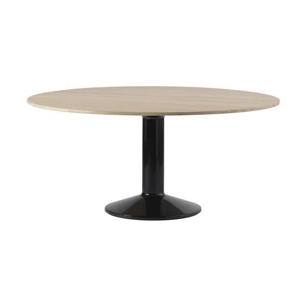 Muuto Table à pied central Midst Ø160 cm Oiled Oak-Black