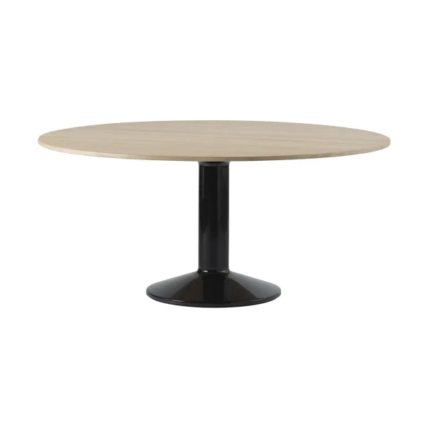 Muuto Table à pied central Midst Oiled oak-black, Ø160 cm