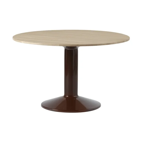 Muuto Table à pied central Midst Oiled oak-dark red, Ø120 cm