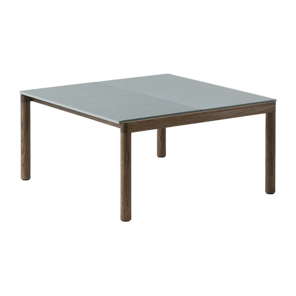 Muuto Table basse Couple 1 Plain-1 Wavy 80x84x40 cm Pale blue-dark oiled oak