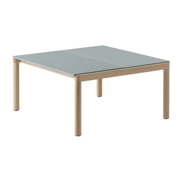 Muuto Table basse Couple 1 Plain-1 Wavy 80x84x40 cm Pale blue-oak