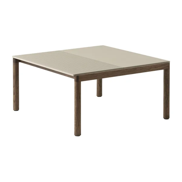 Muuto Table basse Couple 1 Plain-1 Wavy 80x84x40 cm Sand-dark oiled oak