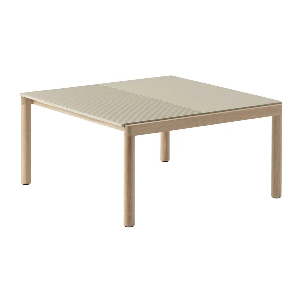 Muuto Table basse Couple 1 Plain-1 Wavy 80x84x40 cm Sand-oak