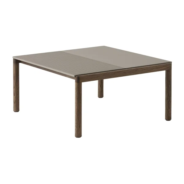 Muuto Table basse Couple 1 Plain-1 Wavy 80x84x40 cm Taupe-dark oiled oak