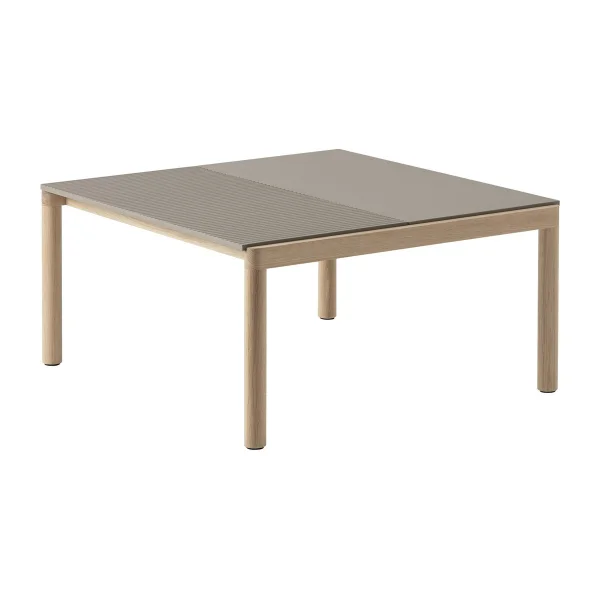 Muuto Table basse Couple 1 Plain-1 Wavy 80x84x40 cm Taupe-oak