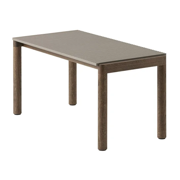 Muuto Table basse Couple 1 Wavy 40x84x40 cm Taupe-dark oiled oak