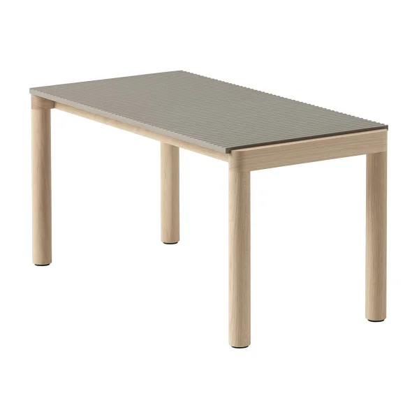 Muuto Table basse Couple 1 Wavy 40x84x40 cm Taupe-oak