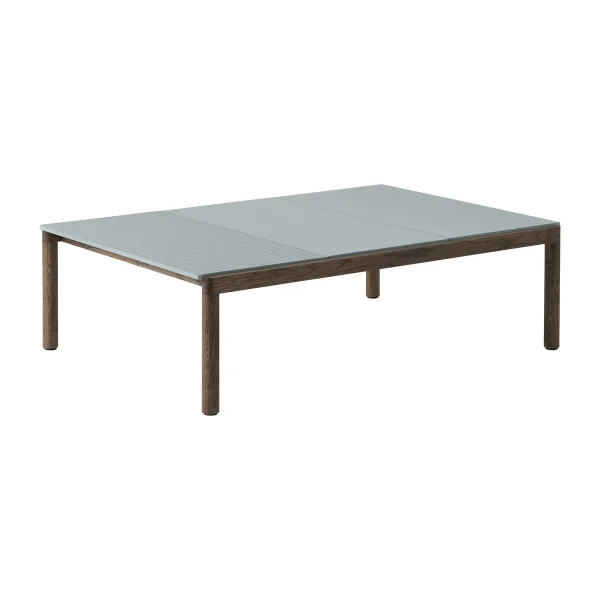 Muuto Table basse Couple 2 Plain-1 Wavy 120x84x35 cm Pale blue-dark oiled oak