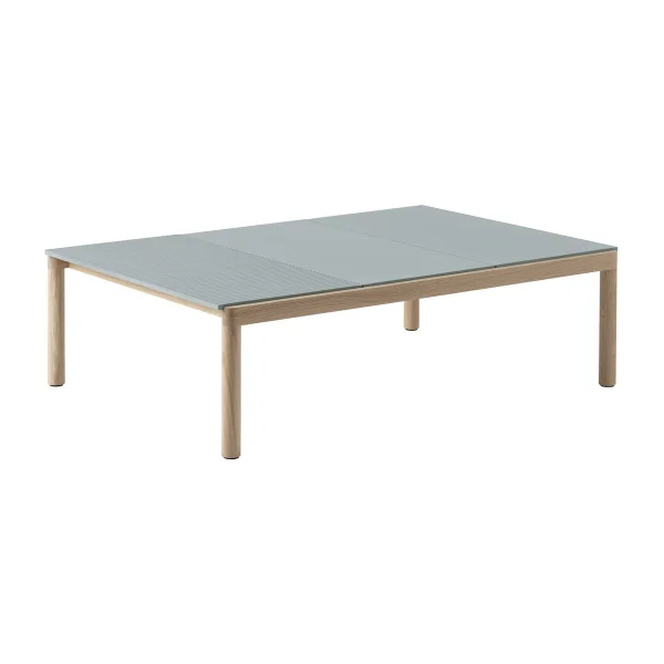 Muuto Table basse Couple 2 Plain-1 Wavy 120x84x35 cm Pale blue-oak