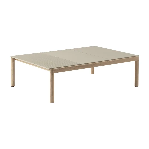 Muuto Table basse Couple 2 Plain-1 Wavy 120x84x35 cm Sand-oak