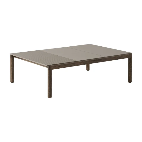 Muuto Table basse Couple 2 Plain-1 Wavy 120x84x35 cm Taupe-dark oiled oak