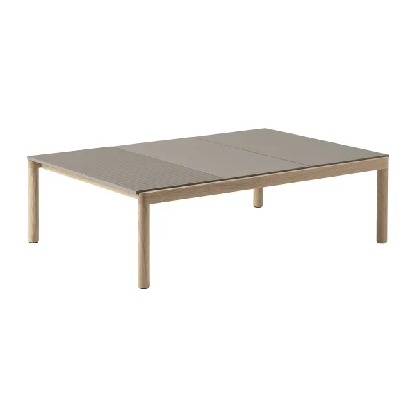 Muuto Table basse Couple 2 Plain-1 Wavy 120x84x35 cm Taupe-oak