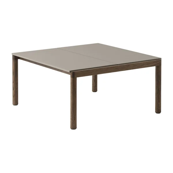 Muuto Table basse Couple 2 Plain 80x84x40 cm Taupe-dark oiled oak