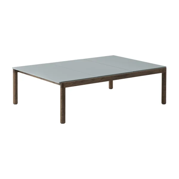 Muuto Table basse Couple 3 Plain 120x84x35 cm Pale blue-dark oiled oak