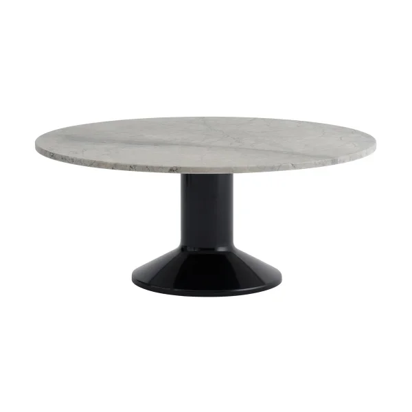 Muuto Table basse Midst Grey marble-black, Ø90 cm