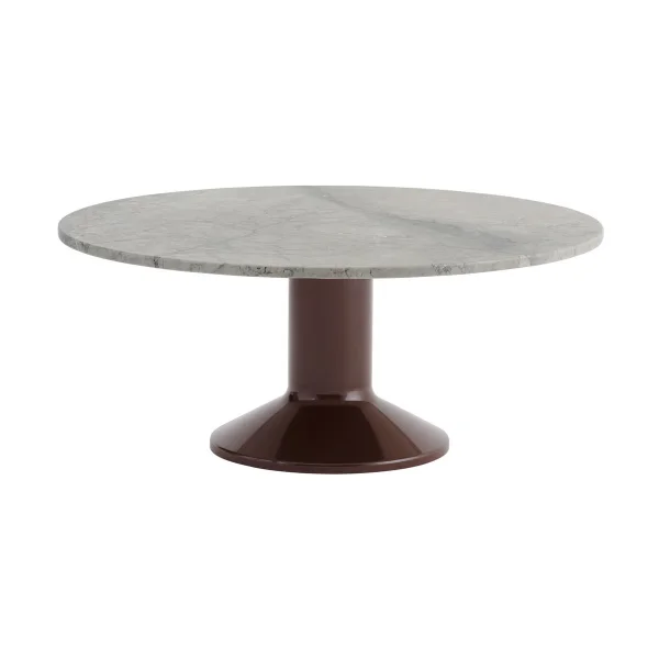 Muuto Table basse Midst Grey marble-dark red, Ø90 cm
