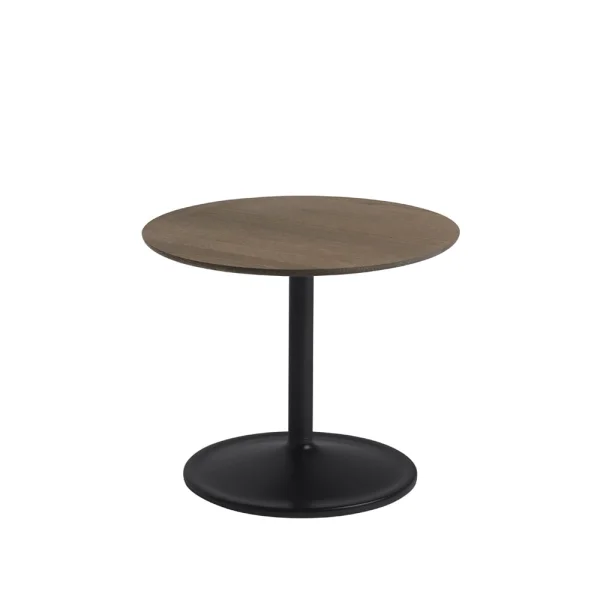 Muuto Table d'appoint Soft Ø48cm Smoked oak-Black H: 40 cm