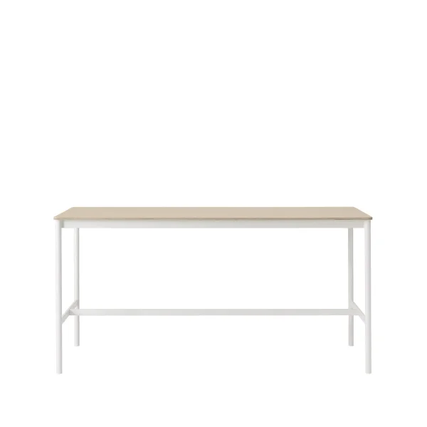 Muuto Table de bar Base High oak, structure blanche, bord en contreplaqué, l85 L190 H95