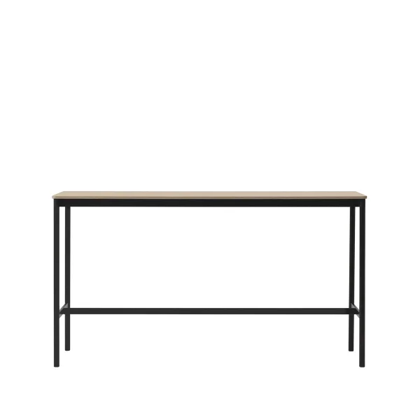 Muuto Table de bar Base High oak, structure noire, bord en contreplaqué, l50 L190 H105