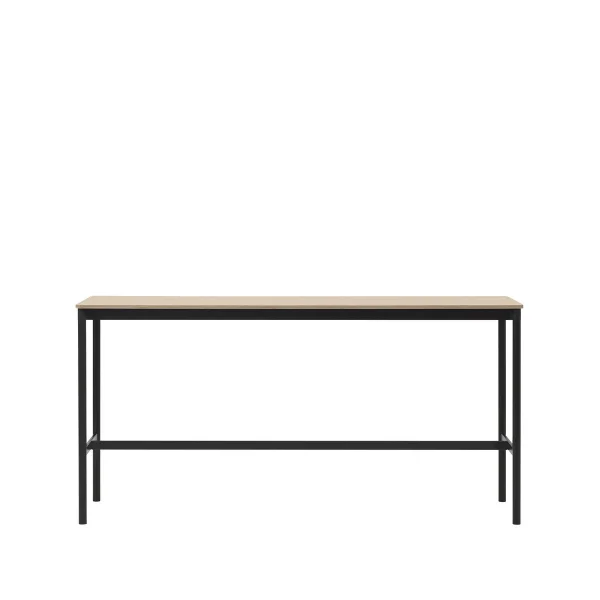 Muuto Table de bar Base High oak, structure noire, bord en contreplaqué, l50 L190 H95