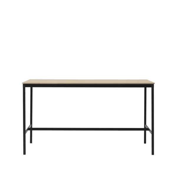 Muuto Table de bar Base High oak, structure noire, bord en contreplaqué, l85 L190 H105