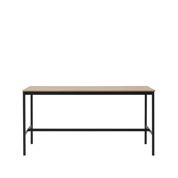 Muuto Table de bar Base High oak, structure noire, bord en contreplaqué, l85 L190 H95