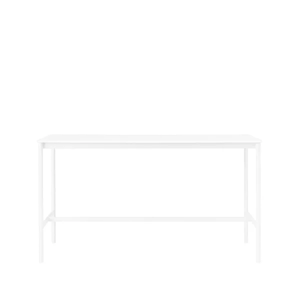 Muuto Table de bar Base High white laminate, structure blanche, bord en ABS, l85 L190 H105