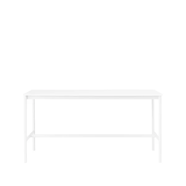 Muuto Table de bar Base High white laminate, structure blanche, bord en ABS, l85 L190 H95