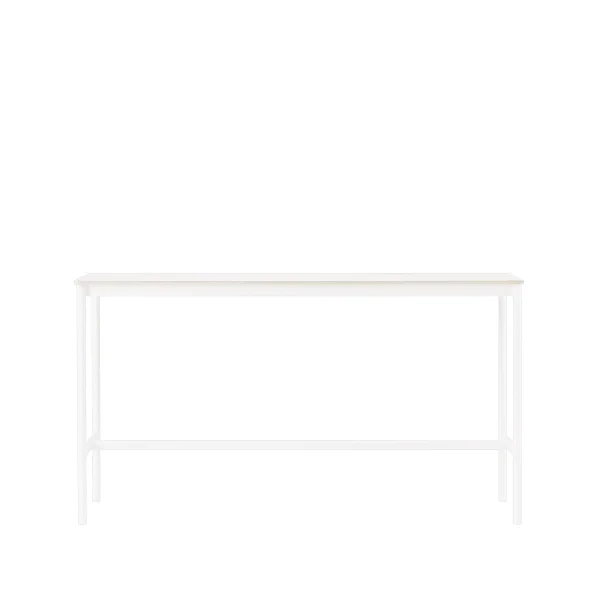 Muuto Table de bar Base High white laminate, structure blanche, bord en contreplaqué, l50 L190 H105