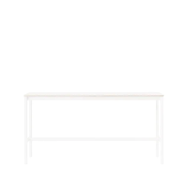 Muuto Table de bar Base High white laminate, structure blanche, bord en contreplaqué, l50 L190 H95