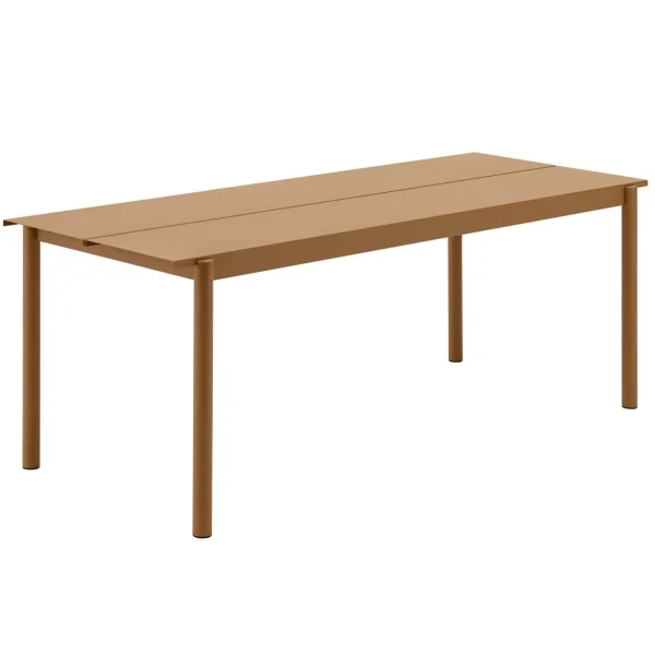 Muuto Table en acier Linear steel table 200 cm Burnt orange