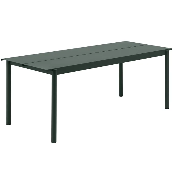 Muuto Table en acier Linear steel table 200 cm Dark green