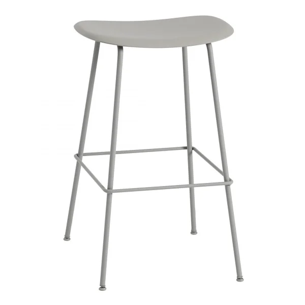 Muuto Tabouret de bar 75 cm Fiber Tube gris