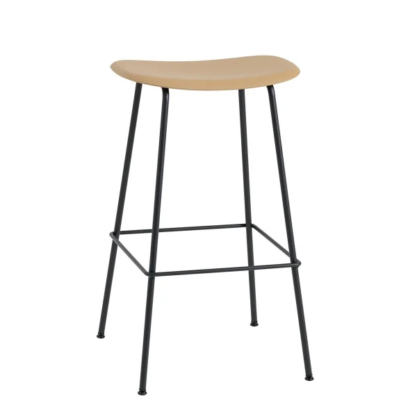 Muuto Tabouret de bar 75 cm Fiber Tube ocre-noir