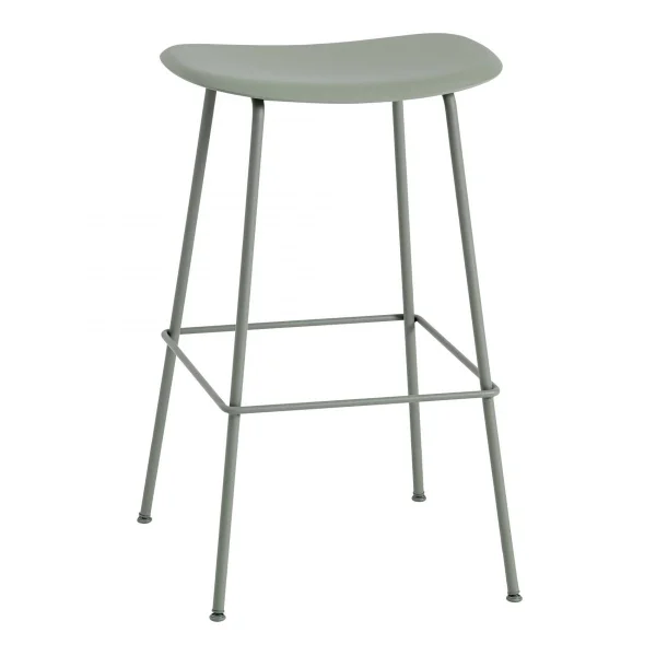 Muuto Tabouret de bar 75 cm Fiber Tube vert poudreux