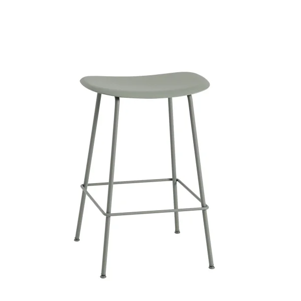 Muuto Tabouret de bar Fiber Tube 65 cm dusty green