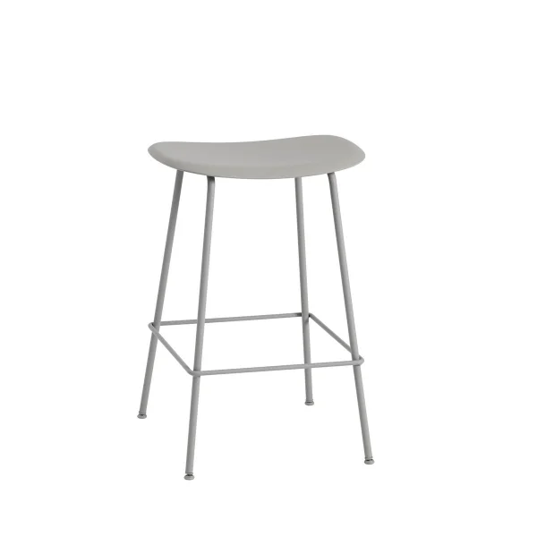 Muuto Tabouret de bar Fiber Tube 65 cm Grey-Grey