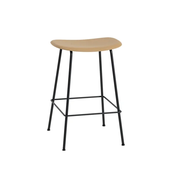 Muuto Tabouret de bar Fiber Tube 65 cm ocre-noir