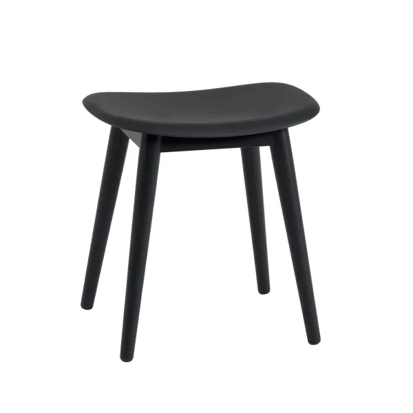 Muuto Tabouret Fiber black, pieds en bois