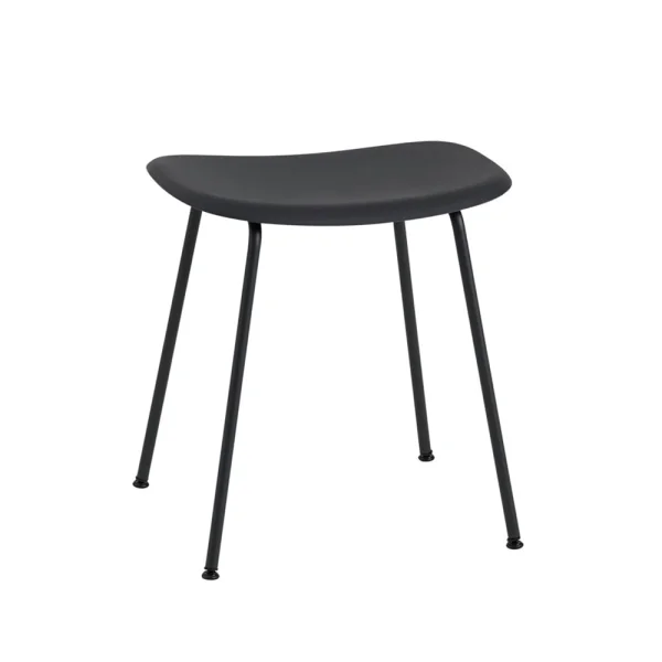 Muuto Tabouret Fiber black, structure en acier noir