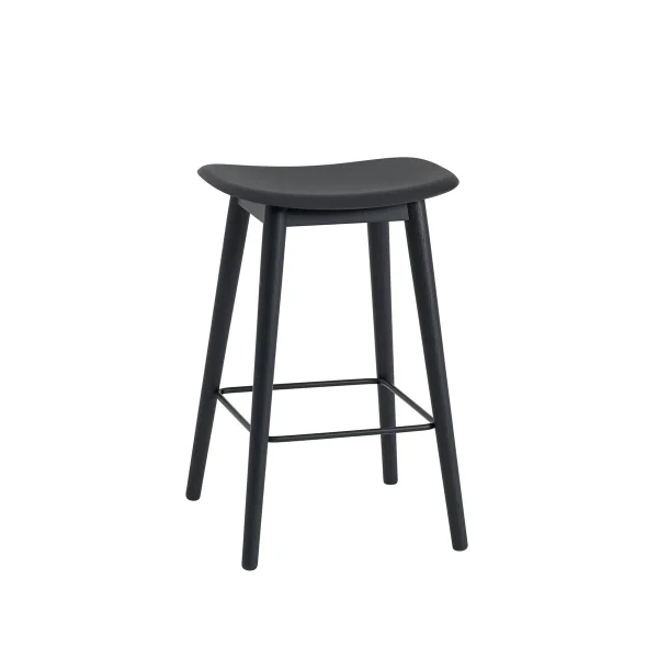 Muuto Tabouret Fiber counter 65 cm black, pieds noirs