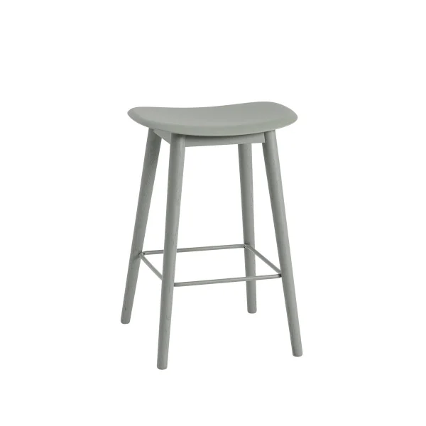 Muuto Tabouret Fiber counter 65 cm dusty green, pieds verts