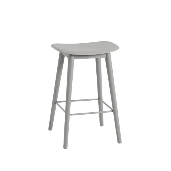 Muuto Tabouret Fiber counter 65 cm grey, pieds gris