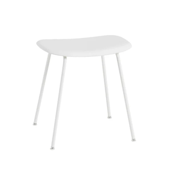 Muuto Tabouret Fiber white, structure en acier blanc