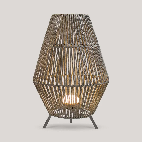 New Garden Conta 70 - lampadaire/table d'extérieur avec source lumineuse rechargeable et télécommande - 9W LED inclus - Ø 48 x 72 cm - IP54 - gris