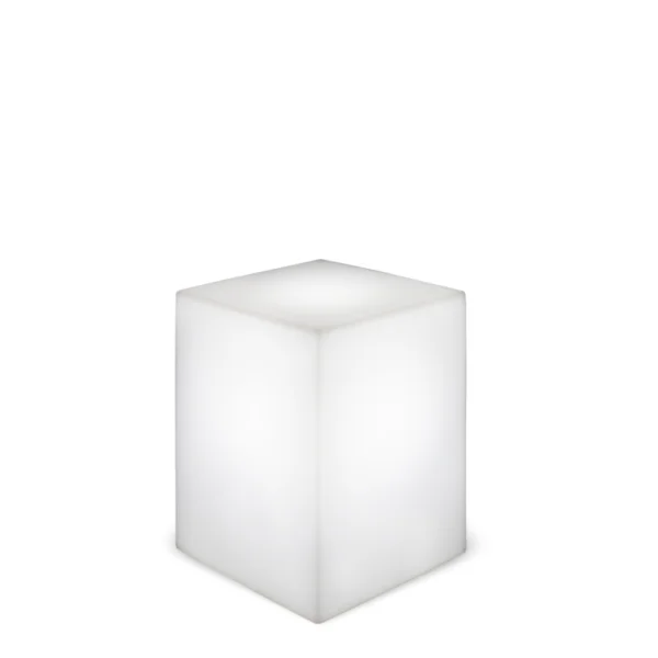 New Garden Cuby 53 - lampe de table solaire rechargeable avec télécommande - 53 x 43 x 43 cm - 1W RGB LED inclus - IP65 - blanc