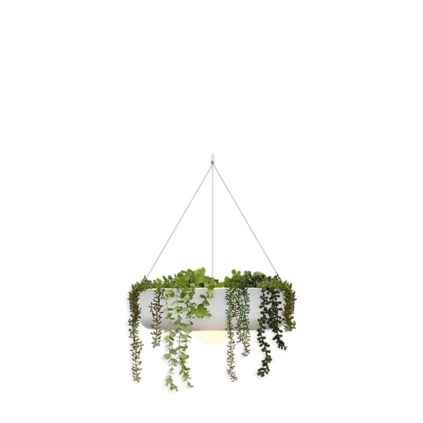 New Garden Elba 39 - lampe suspendue rechargeable avec télécommande - Ø 39 x 10 cm - LED dimmable inclus - IP54 - blanc