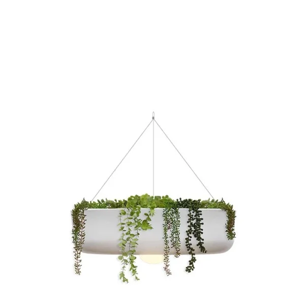 New Garden Elba 59 - lampe suspendue rechargeable avec télécommande - Ø 59 x 15 cm - LED dimmable inclus - IP54 - blanc
